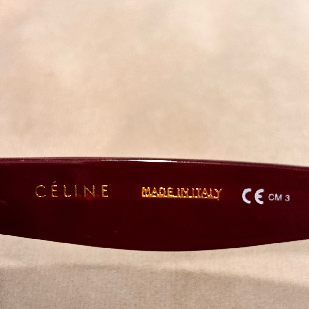 CELINE CL40024U Red & Gold Sunglasses W/ Case & Dustbag - Picture 9 of 9